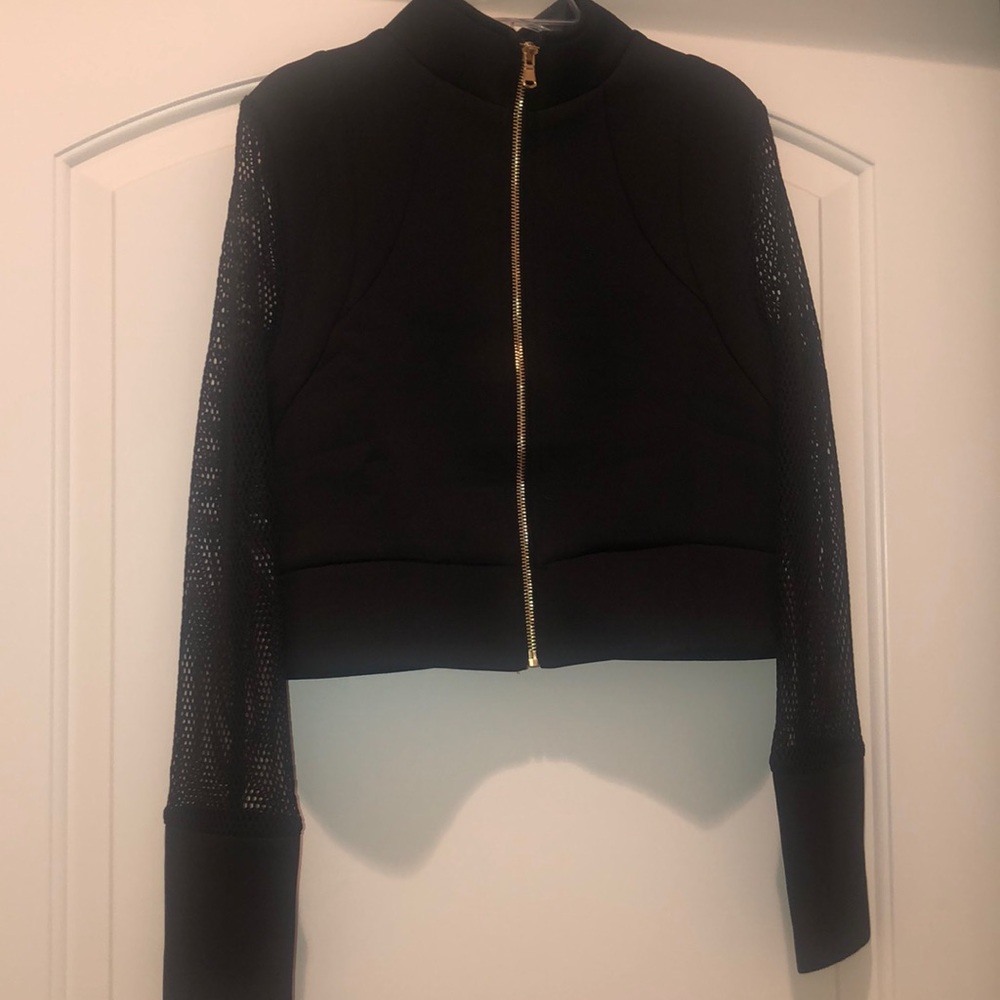 Mesh Sleeved Black Cover Jacket